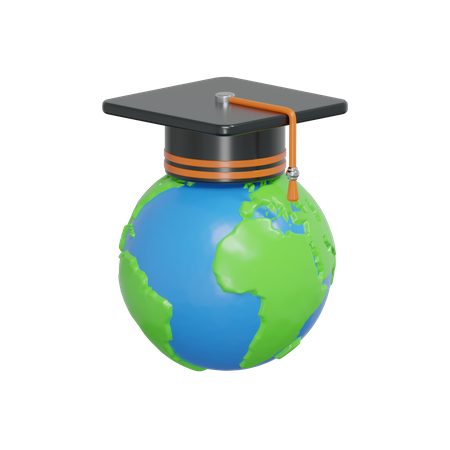 Educação Global  3D Icon