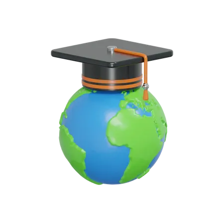 Educação Global  3D Icon