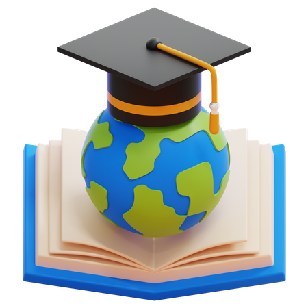 Educação Global  3D Icon