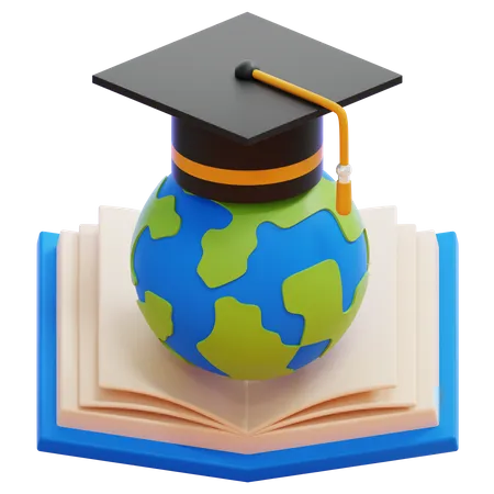 Educação Global  3D Icon