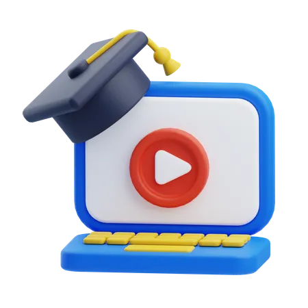 Educação online  3D Icon