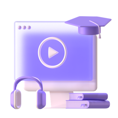 Educação online  3D Icon