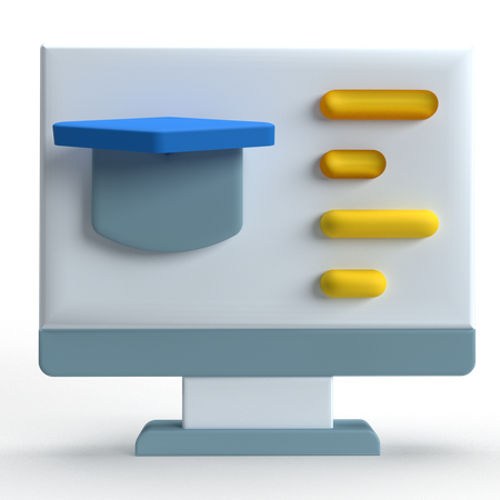 Educação online  3D Icon