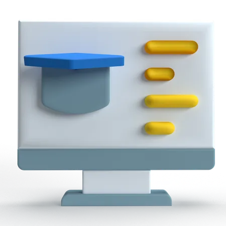 Educação online  3D Icon