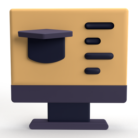 Educação online  3D Icon