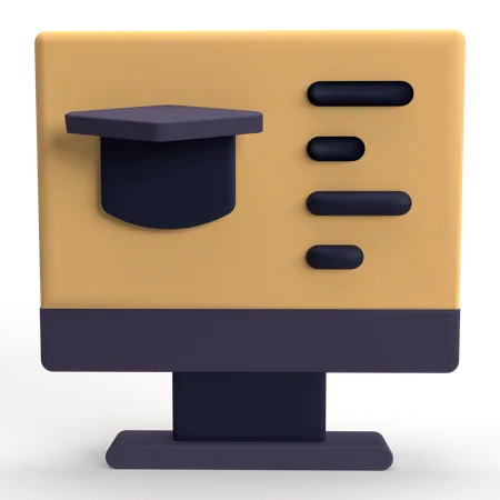 Educação online  3D Icon