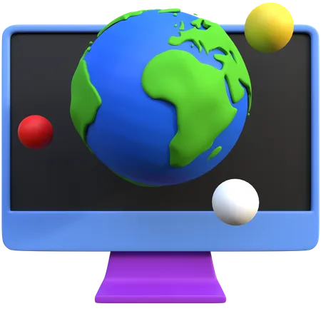 Educação virtual  3D Icon