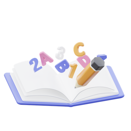 Educación en escritura  3D Icon
