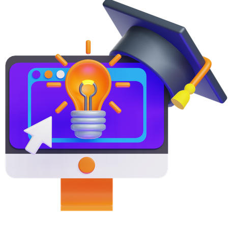 Educación en línea  3D Icon