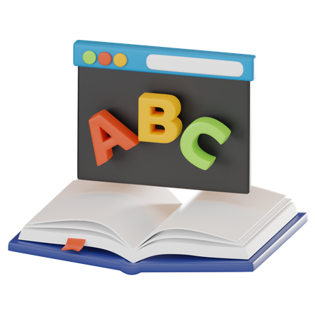 Educación en línea 3D Icon