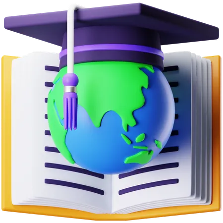 Educación mundial  3D Icon