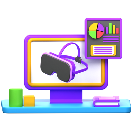 Educación virtual  3D Icon