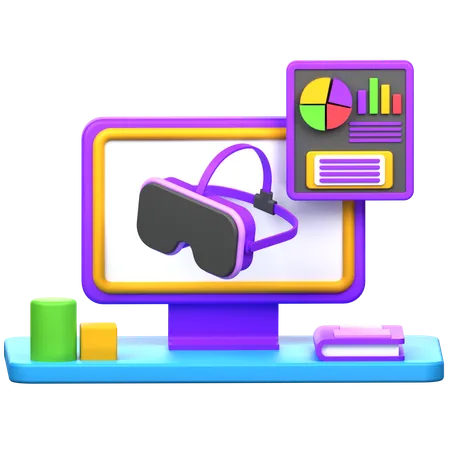 Educación virtual  3D Icon