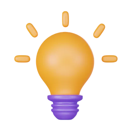 3 D Icon Education Lightbulb Representing Ideas 3D Icon