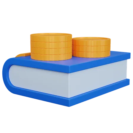 3 D Rendering Blue Book With A Coin On A Book Isolated 3D Icon