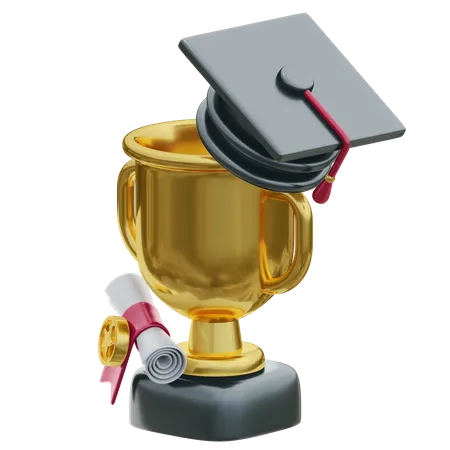 Education Trophy 3D Illustration