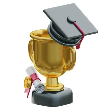 Education Trophy  3D Illustration