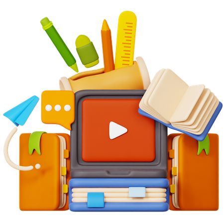 Education Video  3D Icon