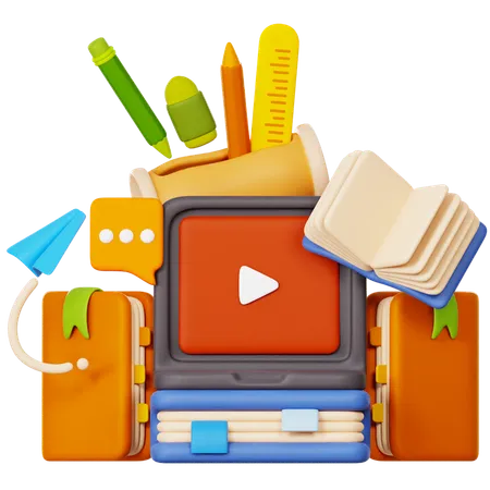 Education Video  3D Icon