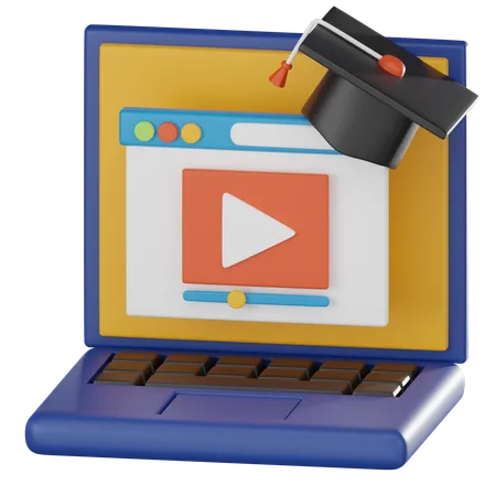 E Learning Of Online Video Education And Embrace The Convenience Of Learning Anytime Anywhere 3 D Illustration Render 3D Icon