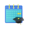 graduation calendar 3d logo