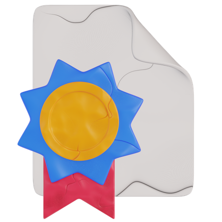 Educational Achievement Certificate  3D Icon