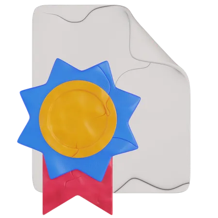 Educational Achievement Certificate  3D Icon