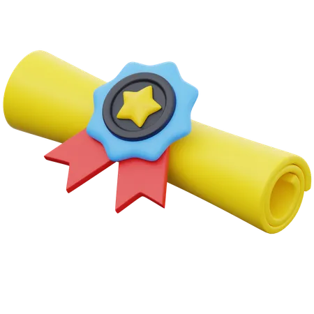 Educational Certificate  3D Icon