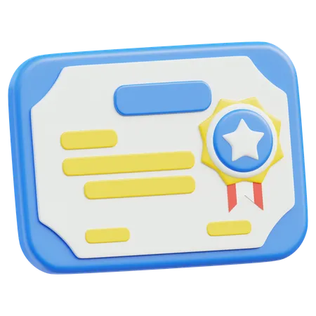 Educational Certificate  3D Icon