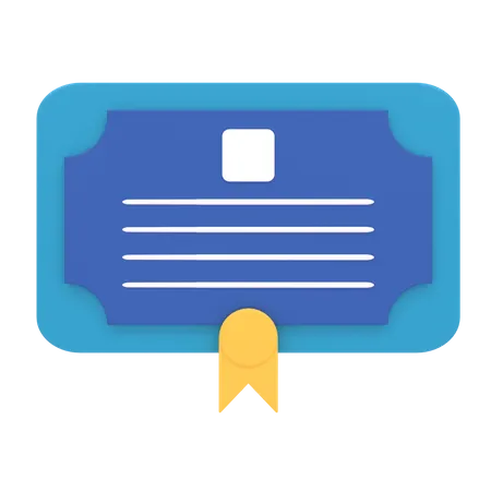 Educational Certificate  3D Icon