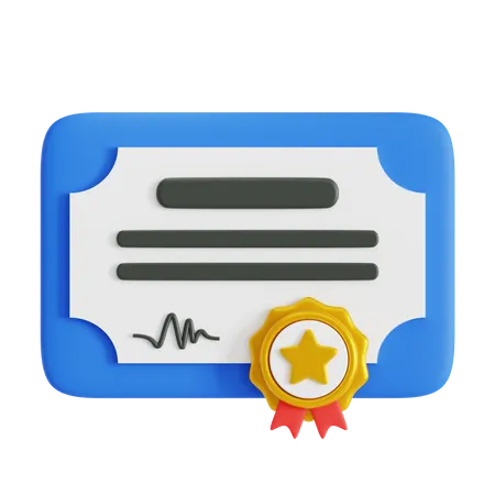 Educational Certificate  3D Icon