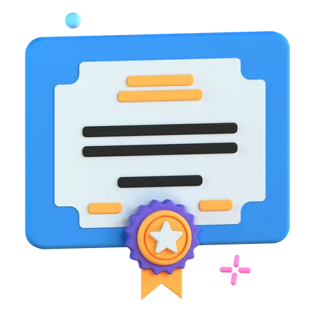 Educational Certificate  3D Illustration