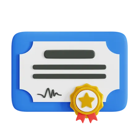 Educational Certificate 3D Icon