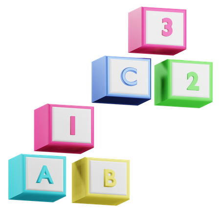 Educational Cubes 3D Icon