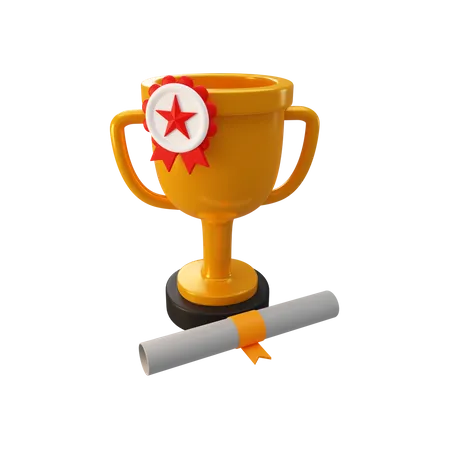 Educational Trophy  3D Illustration