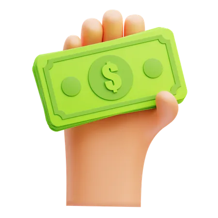 Dinero en mano  3D Icon