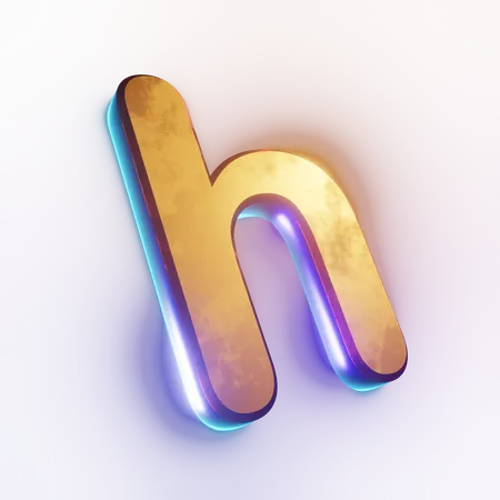 Efecto de texto de letra minúscula 'h'  3D Icon