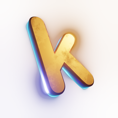 Efecto de texto de letra minúscula 'k'  3D Icon