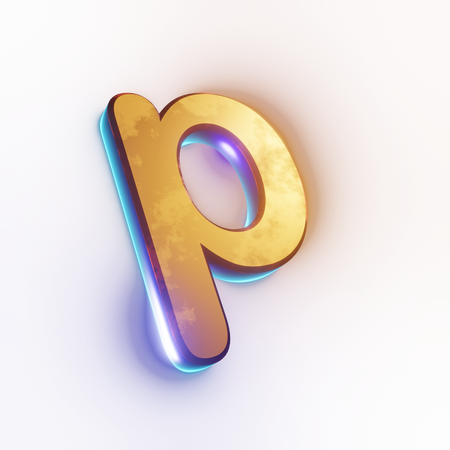 Efecto de texto de letra minúscula 'p'  3D Icon