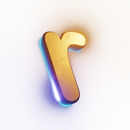 Efecto de texto de letra minúscula 'r'  3D Icon