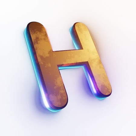 Texto con efecto de letra 'H' mayúscula  3D Icon