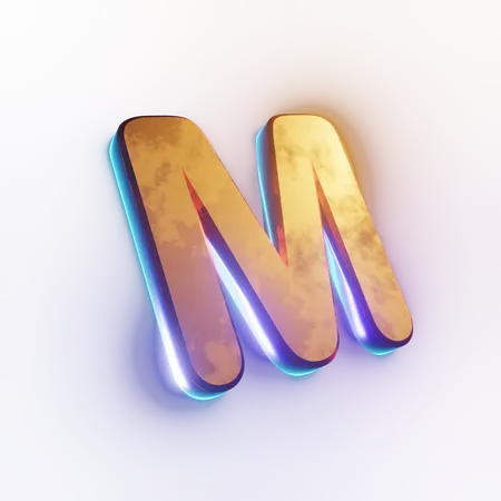 Texto con efecto de letra 'M' mayúscula  3D Icon