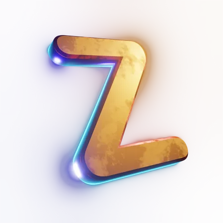 Texto con efecto de letra 'Z' mayúscula  3D Icon