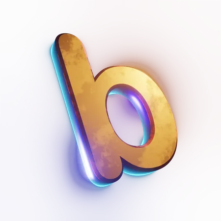 Efeito de texto com letra minúscula 'b'  3D Icon