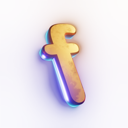 Efeito de texto com letra minúscula 'f'  3D Icon