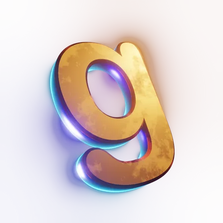 Efeito de texto com letra minúscula 'g'  3D Icon