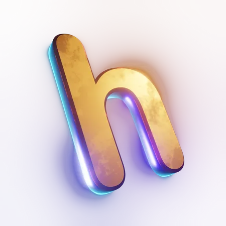 Efeito de texto com letra minúscula 'h'  3D Icon