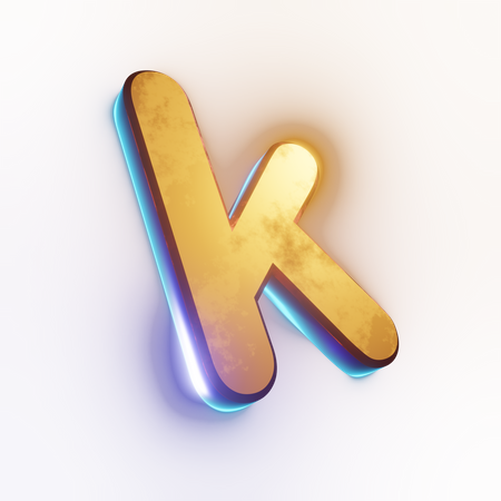 Efeito de texto com letra minúscula 'k'  3D Icon