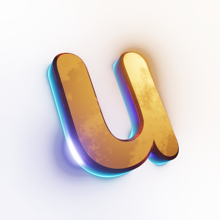 Efeito de texto com letra minúscula 'u'  3D Icon