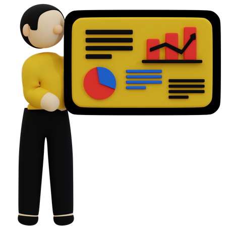 Effective Marketing Statistics Visualization  3D Icon